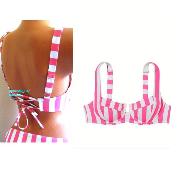 Victoria's Secret Pink and White Striped Bikini Top - Picture 1 of 8
